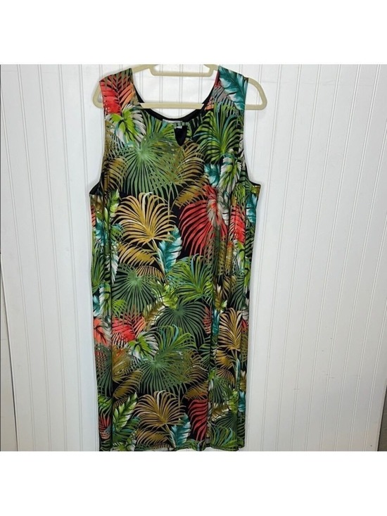 Catherines Dresses & Skirts - - Tropical Leaf Print Sleeveless Dress Size 22